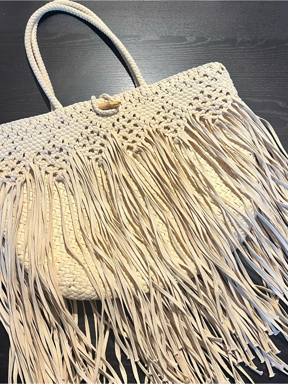 Boho Woven Fringe Tote